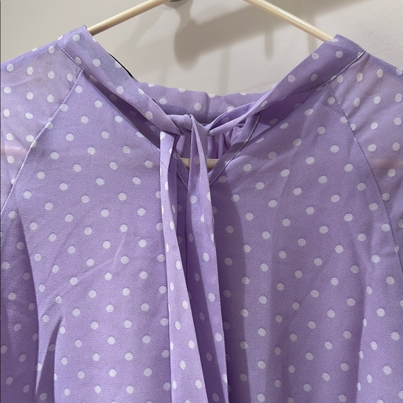 Allegra K Women Chiffon Work Formal Casual Tie Back Long Sleeve Polka Dot Blouse - Picture 8 of 13